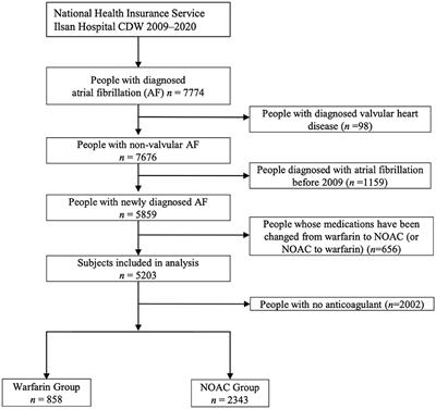 Long-term stroke and major bleeding risk in patients with non-valvular atrial fibrillation: A comparative analysis between non-vitamin K antagonist oral anticoagulants and warfarin using a clinical data warehouse